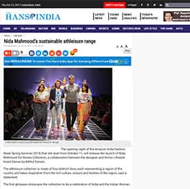 Top Indian Fashion Designer Nida Mahmood featured in The-Hans-India for DEIVEE