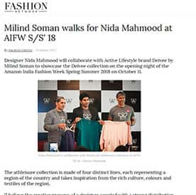 Top Indian Fashion Designer Nida Mahmood featured in Fashion Network for DEIVEE