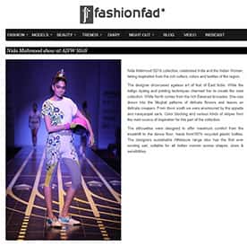 Top Indian Fashion Designer Nida Mahmood featured in Fashion-Fad for DEIVEE